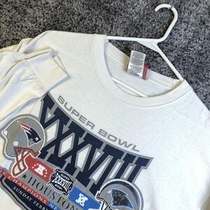 Vintage Super Bowl XXXVIII Houston Shirt Mens Medium‎ White NFL Football Reebok